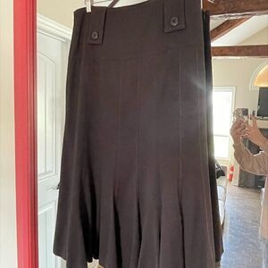 Miss Alliage midi skirt, pleat and belt loop detail, sz 10, EUC, wool blend